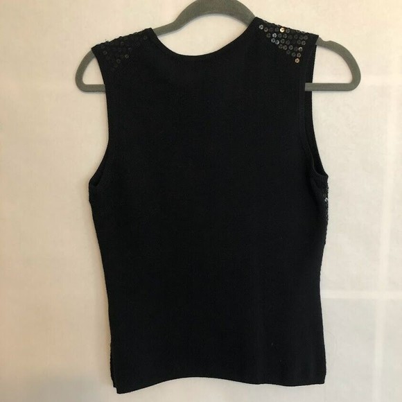 Karen Kane Small Black Knit Sequin Tank Top - Picture 4 of 4